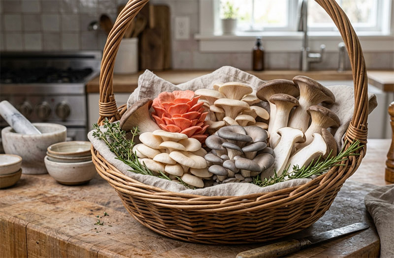 Fresh Oyster Mushroom Cluster